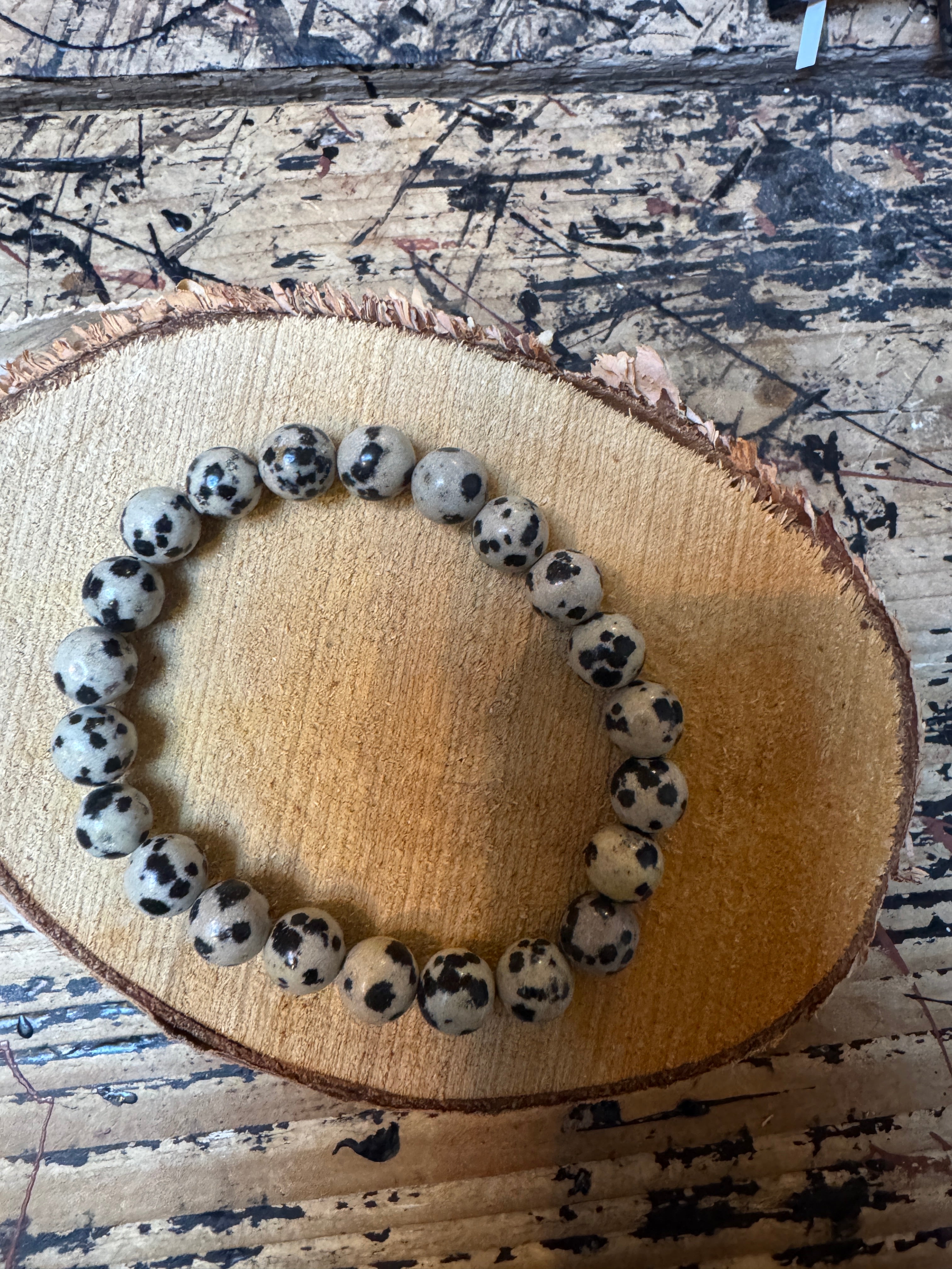 🐾 Dalmatier jaspis armband