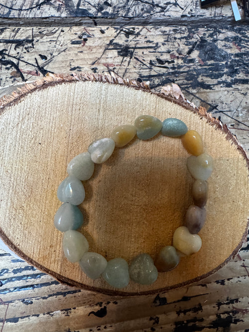 Amazoniet hartjes armband