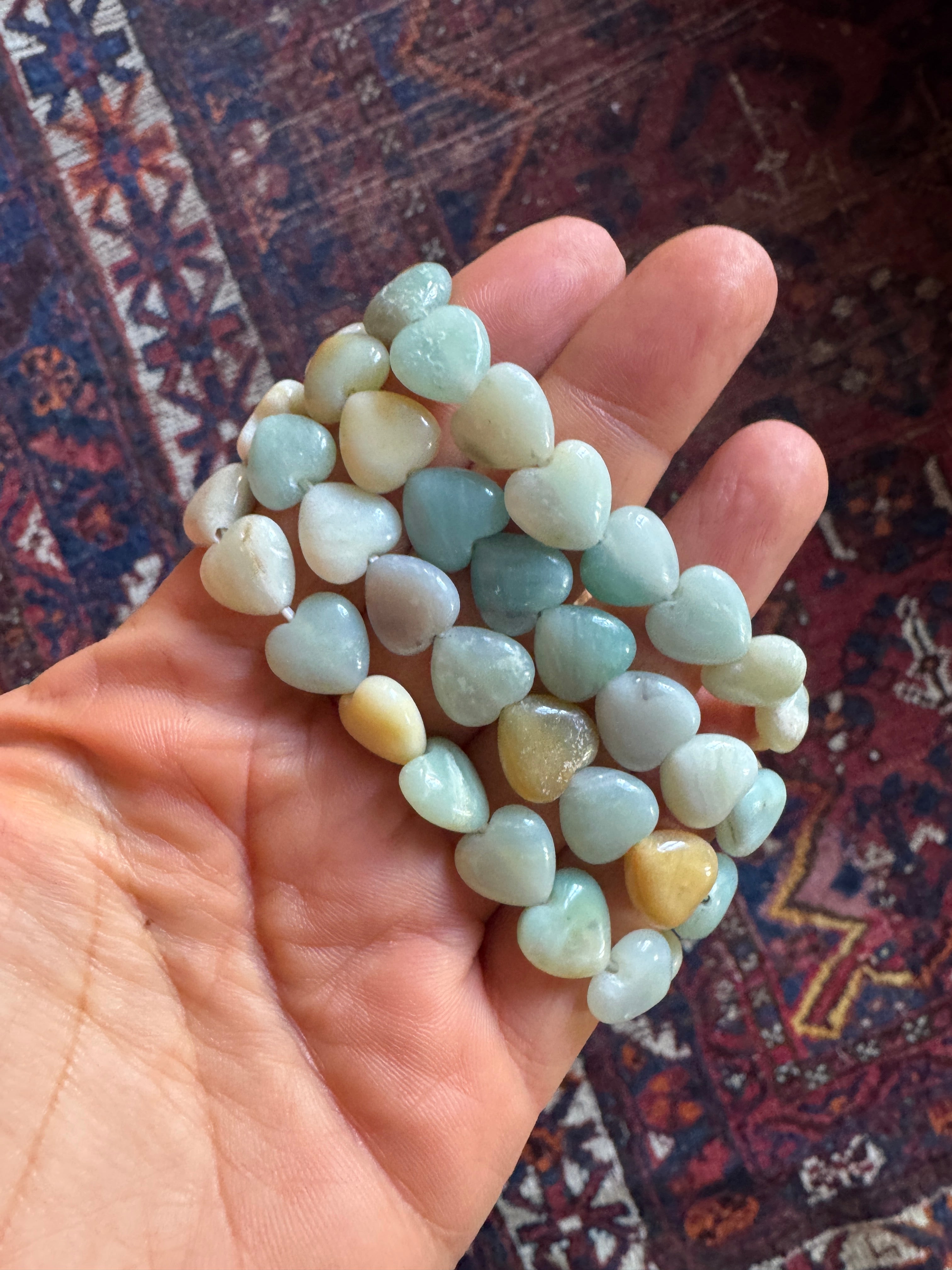 Amazoniet hartjes armband