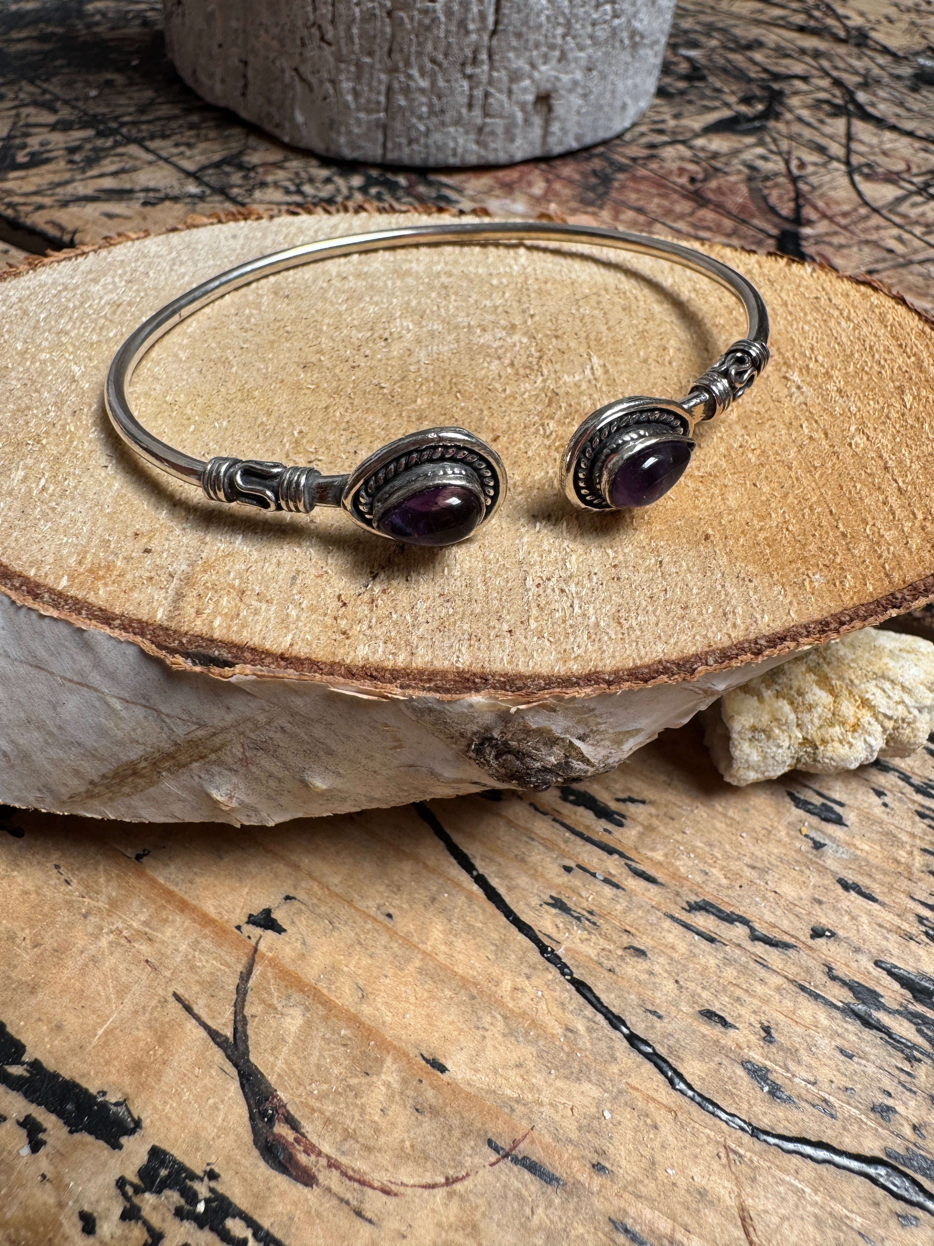 💜 Cuff armband amethist (smal)