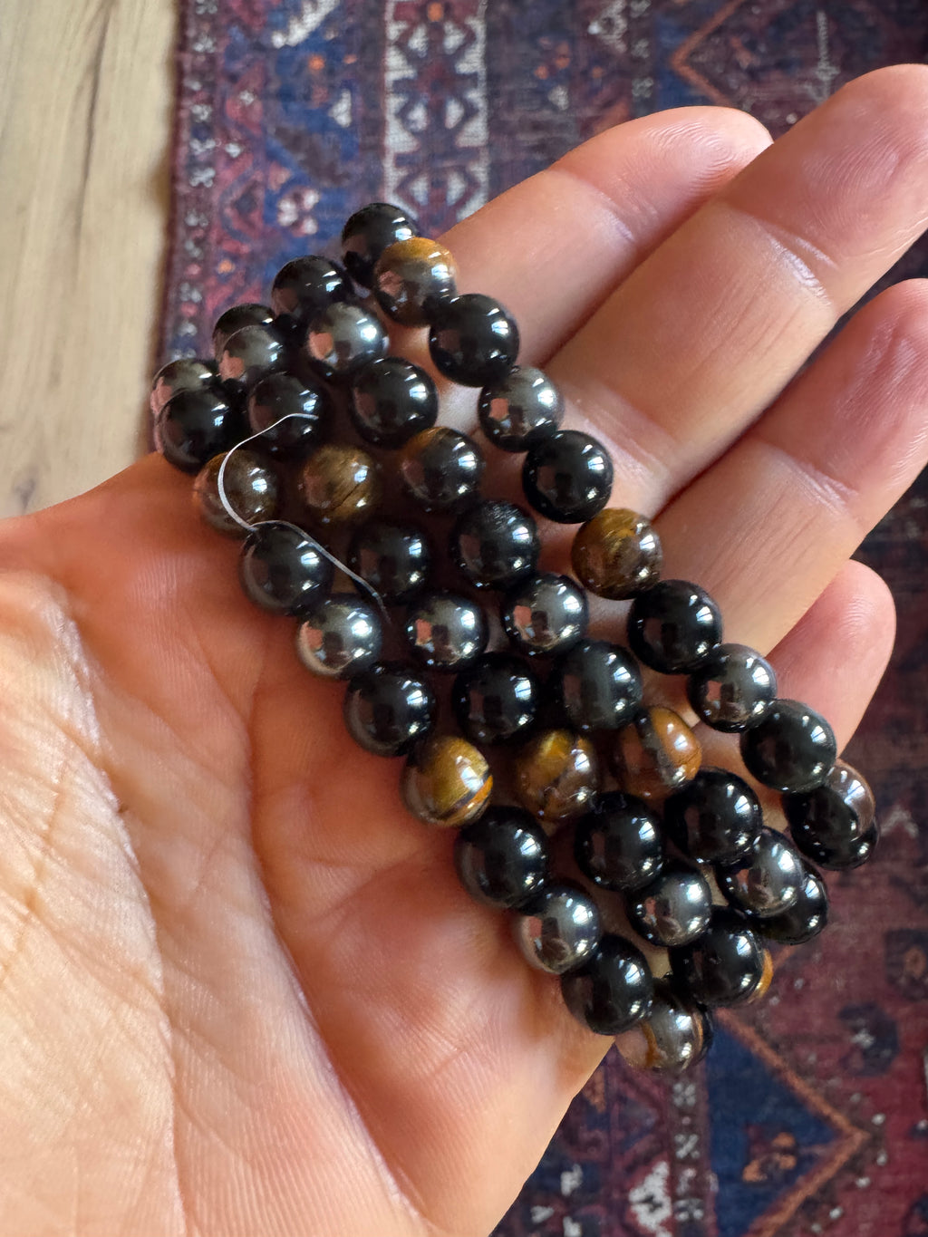 Hematiet, Obsidiaan & Tijgeroog armband 🐯