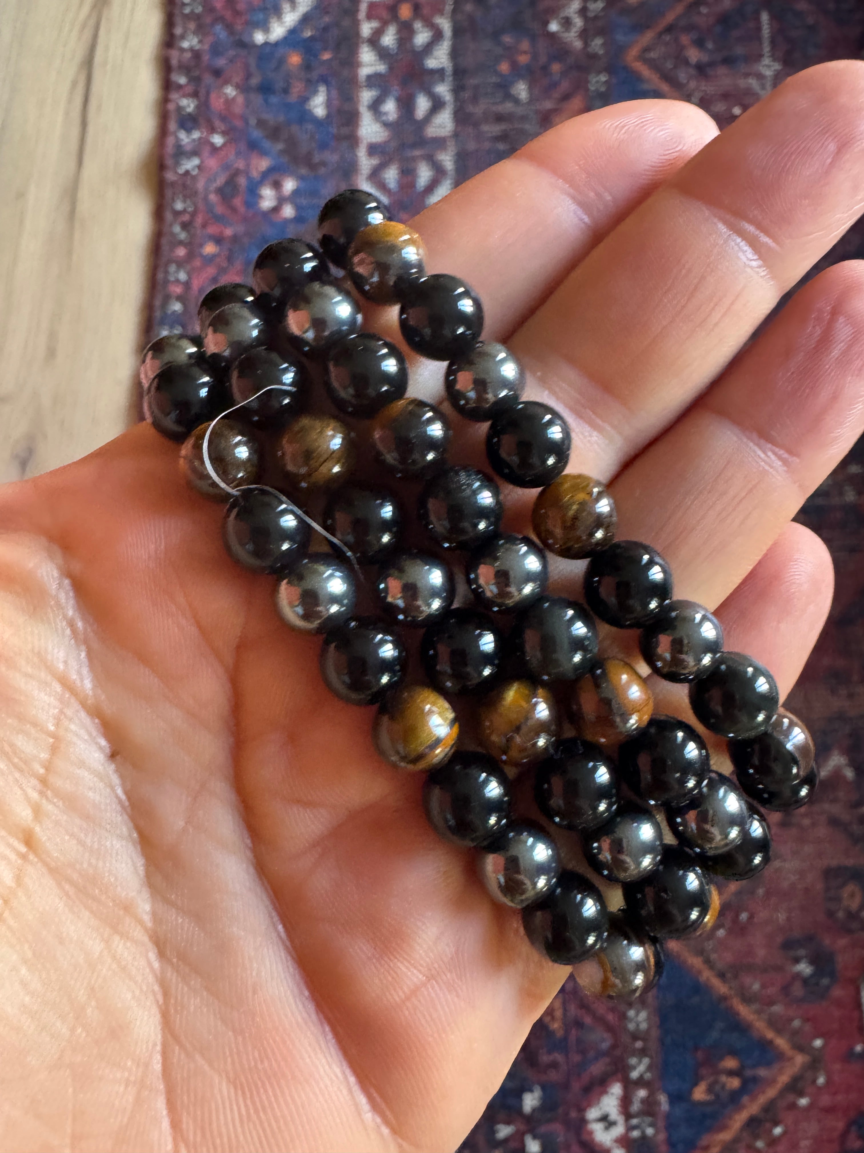 Hematiet, Obsidiaan & Tijgeroog armband 🐯