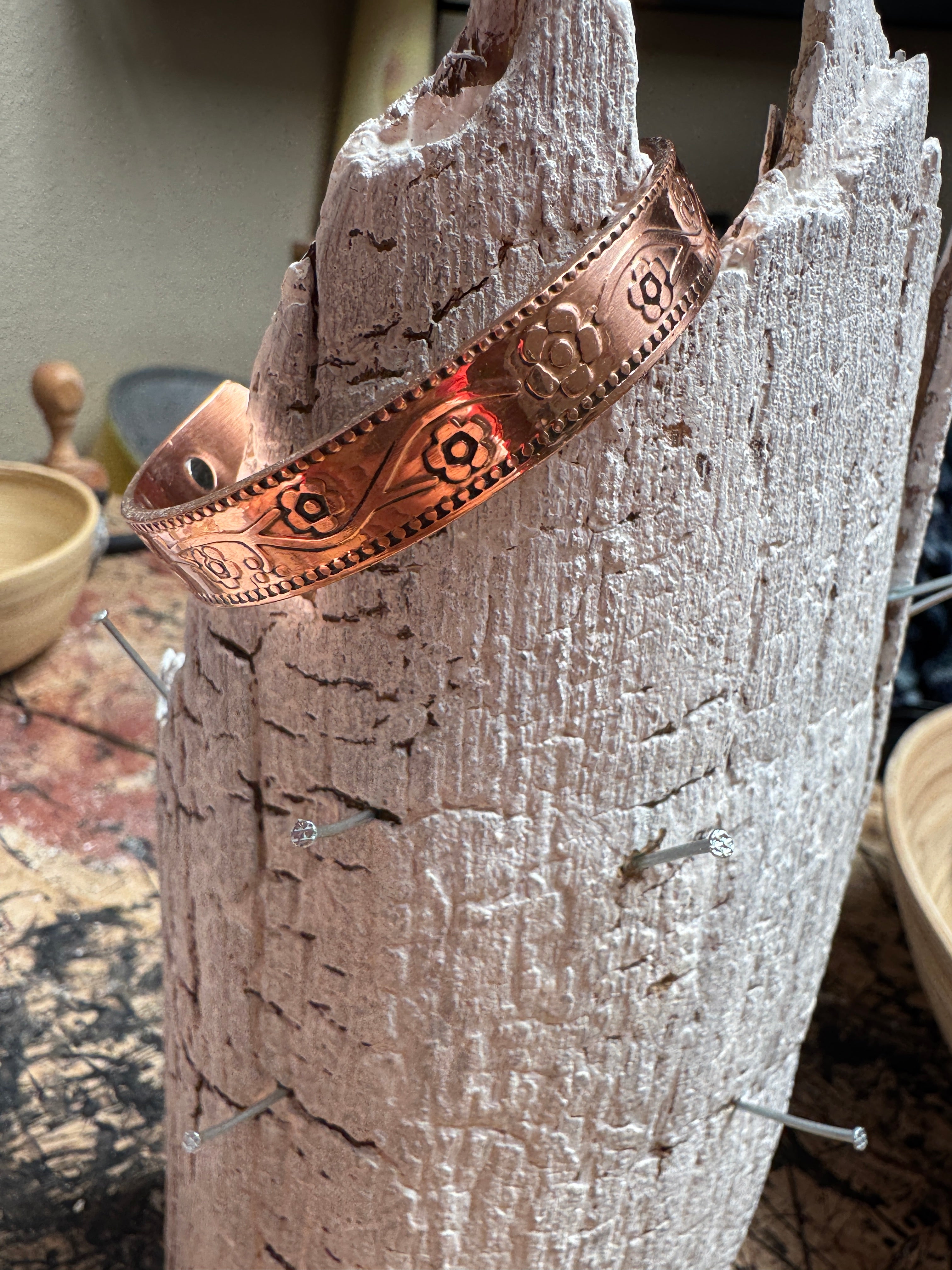 🌸 Koperarmband bloemmotief 🌸