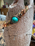 ✨ Gevlochten koper armband turquoise
