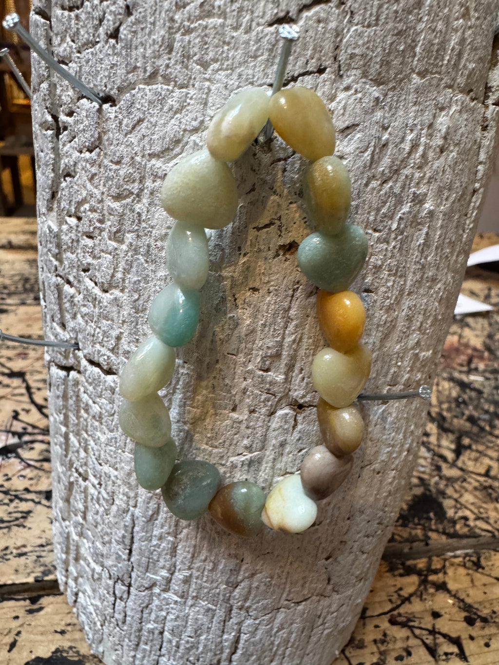 Amazoniet hartjes armband