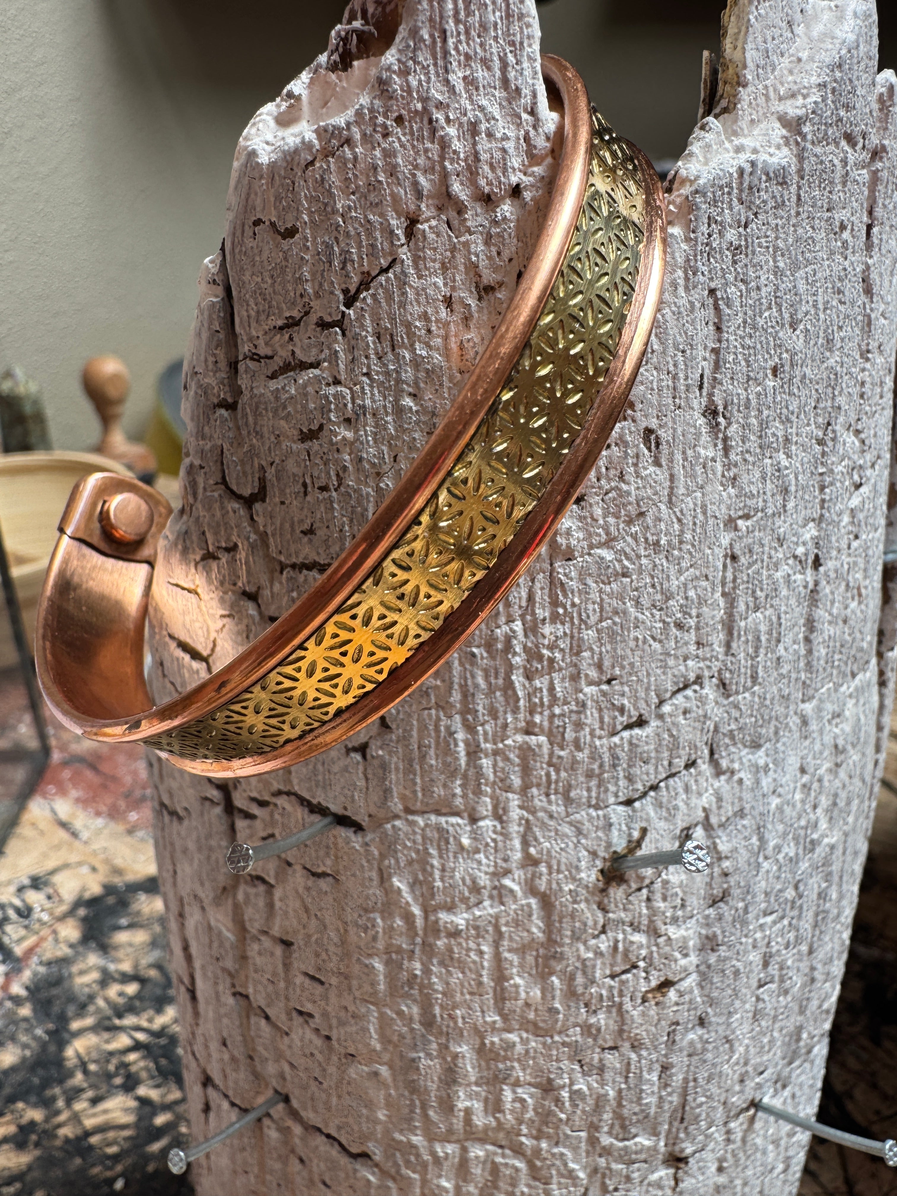🔶 Koperarmband Bloem des Levens (magnetisch) 🌸