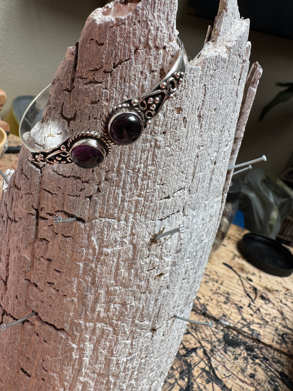 💜 Cuff armband amethist