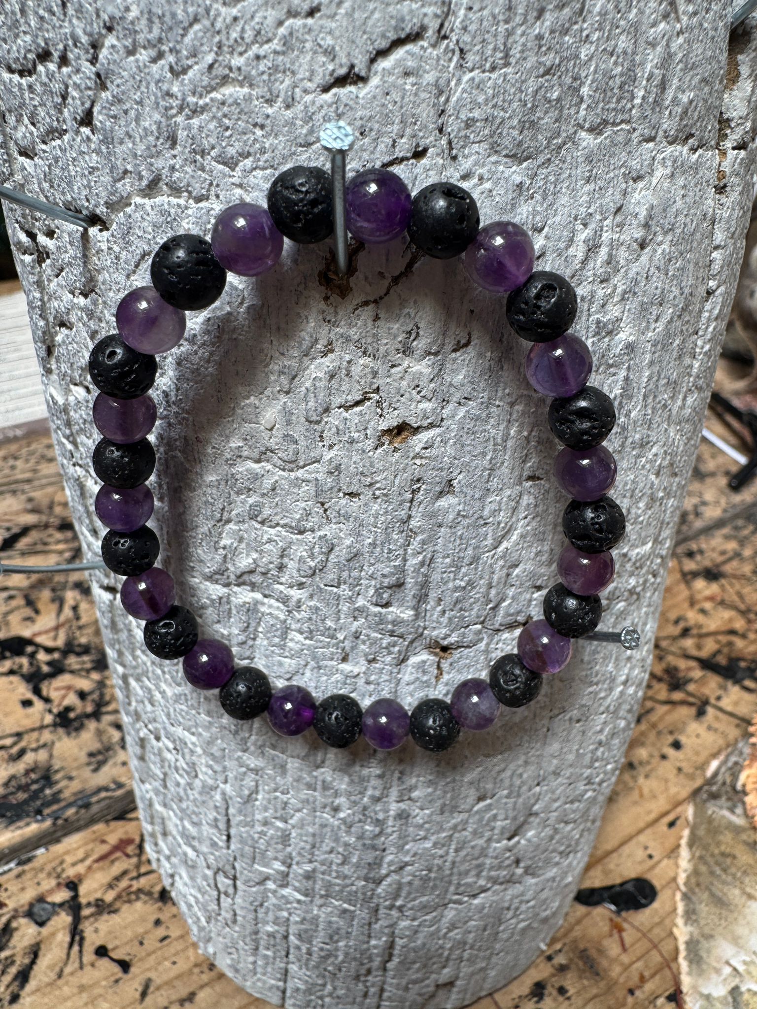 🖤 Lava & Amethist armband 💜
