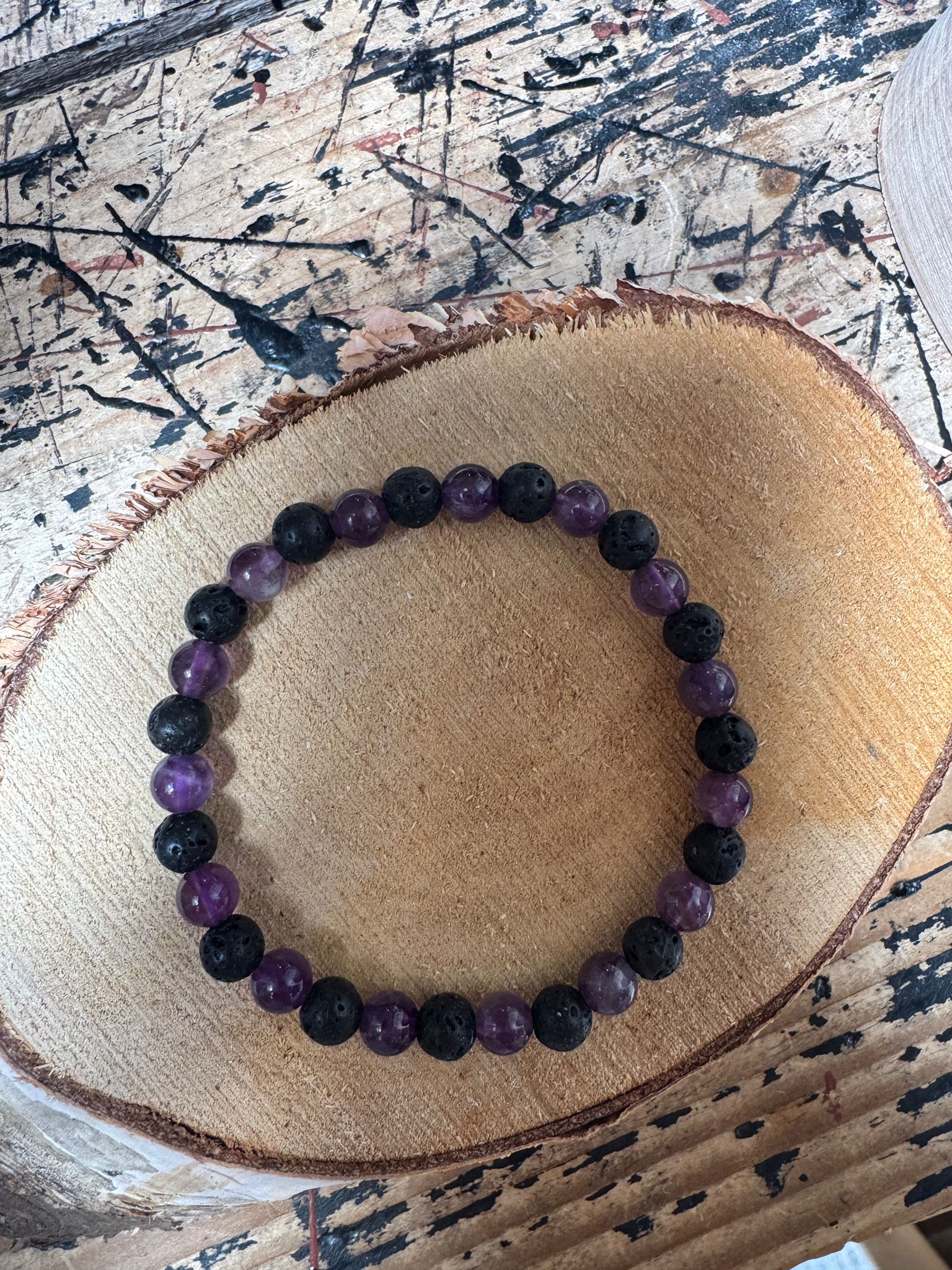🖤 Lava & Amethist armband 💜