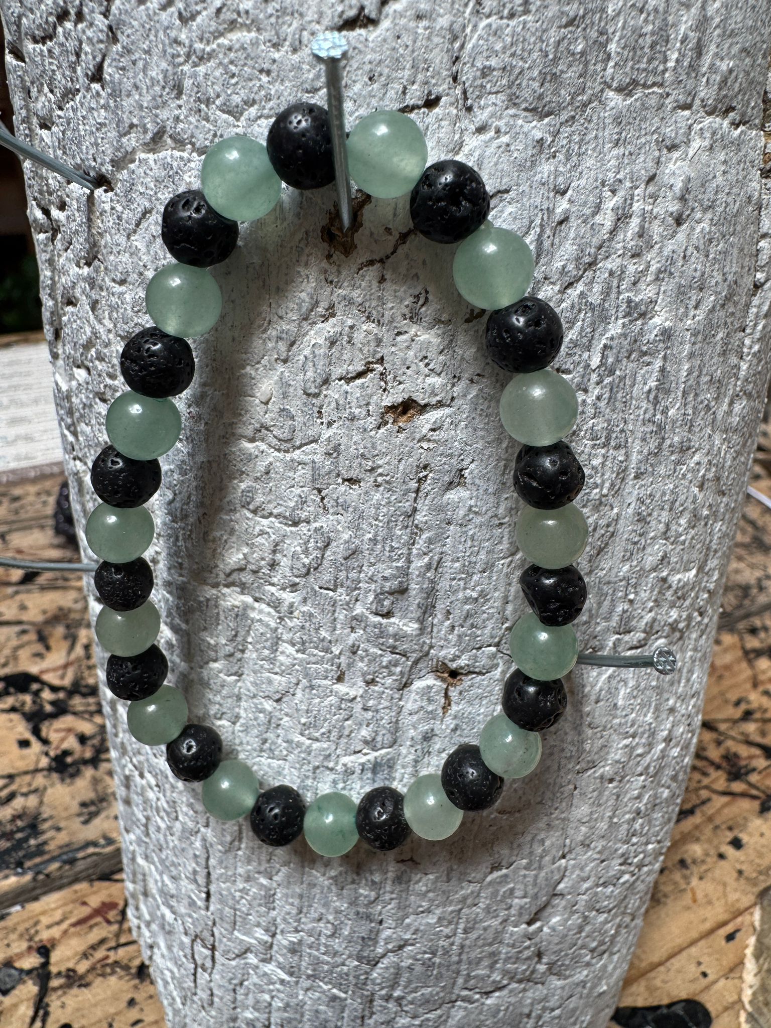💚 Lava & Aventurijn armband 🖤
