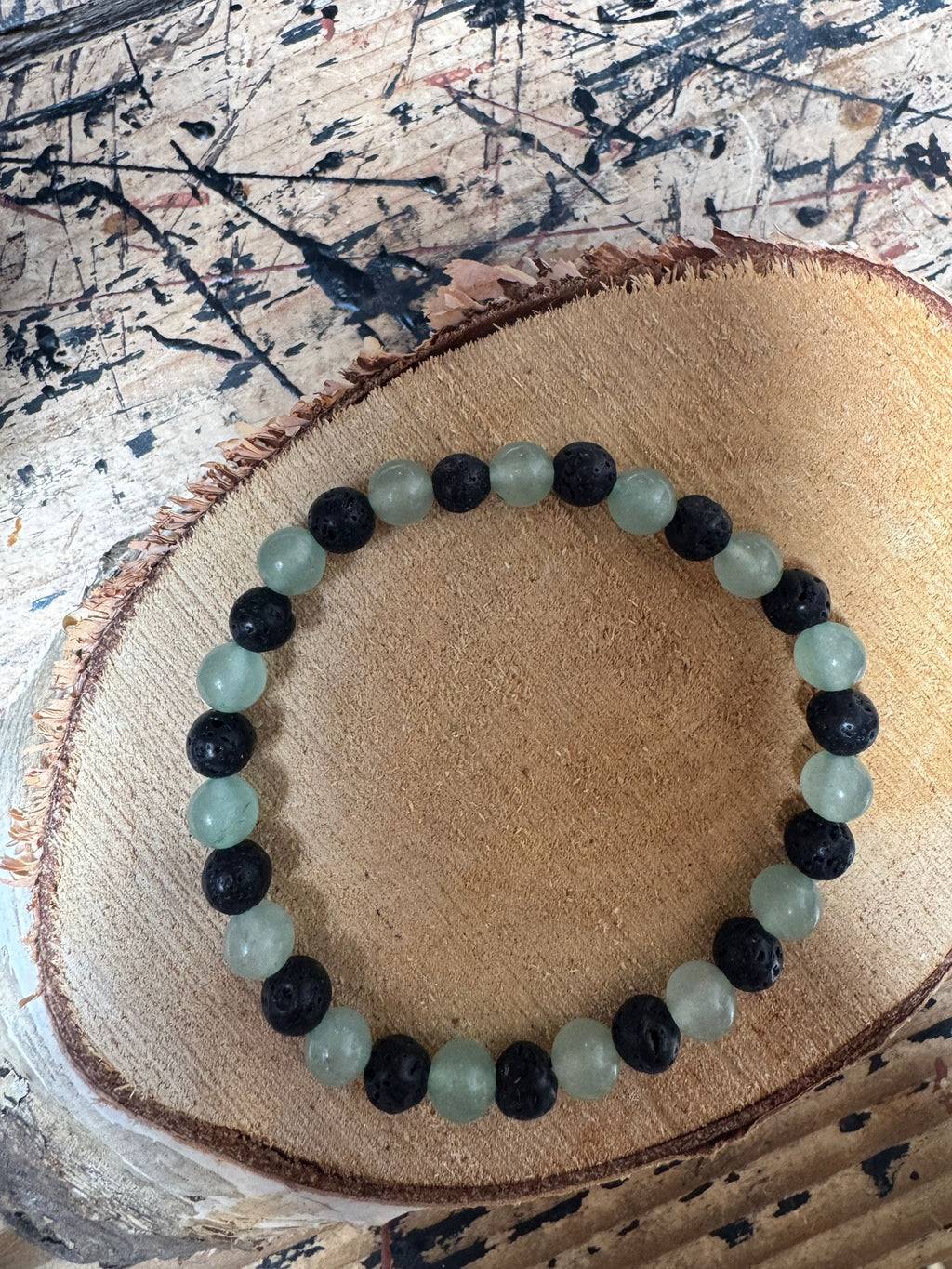 💚 Lava & Aventurijn armband 🖤