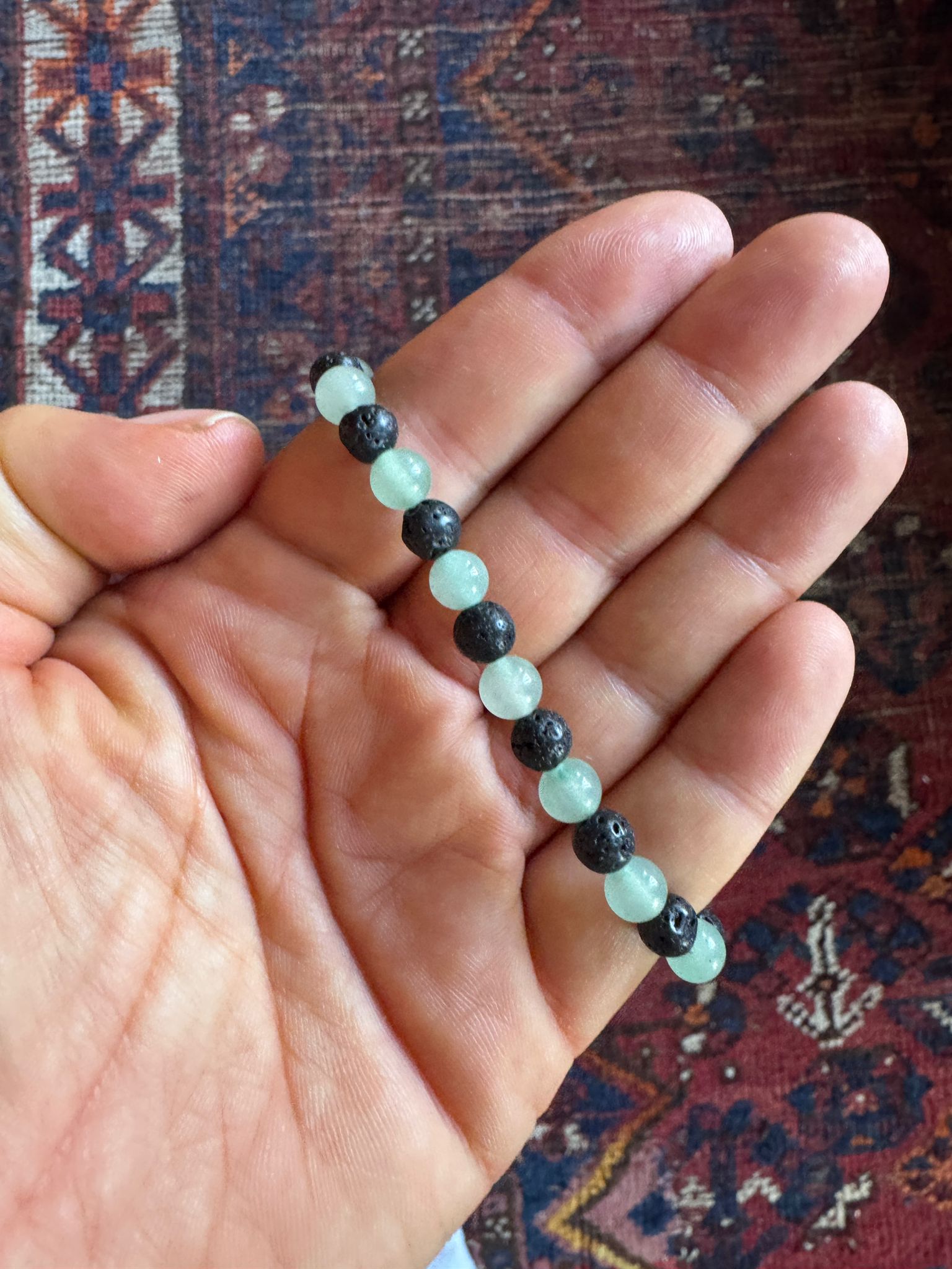 💚 Lava & Aventurijn armband 🖤