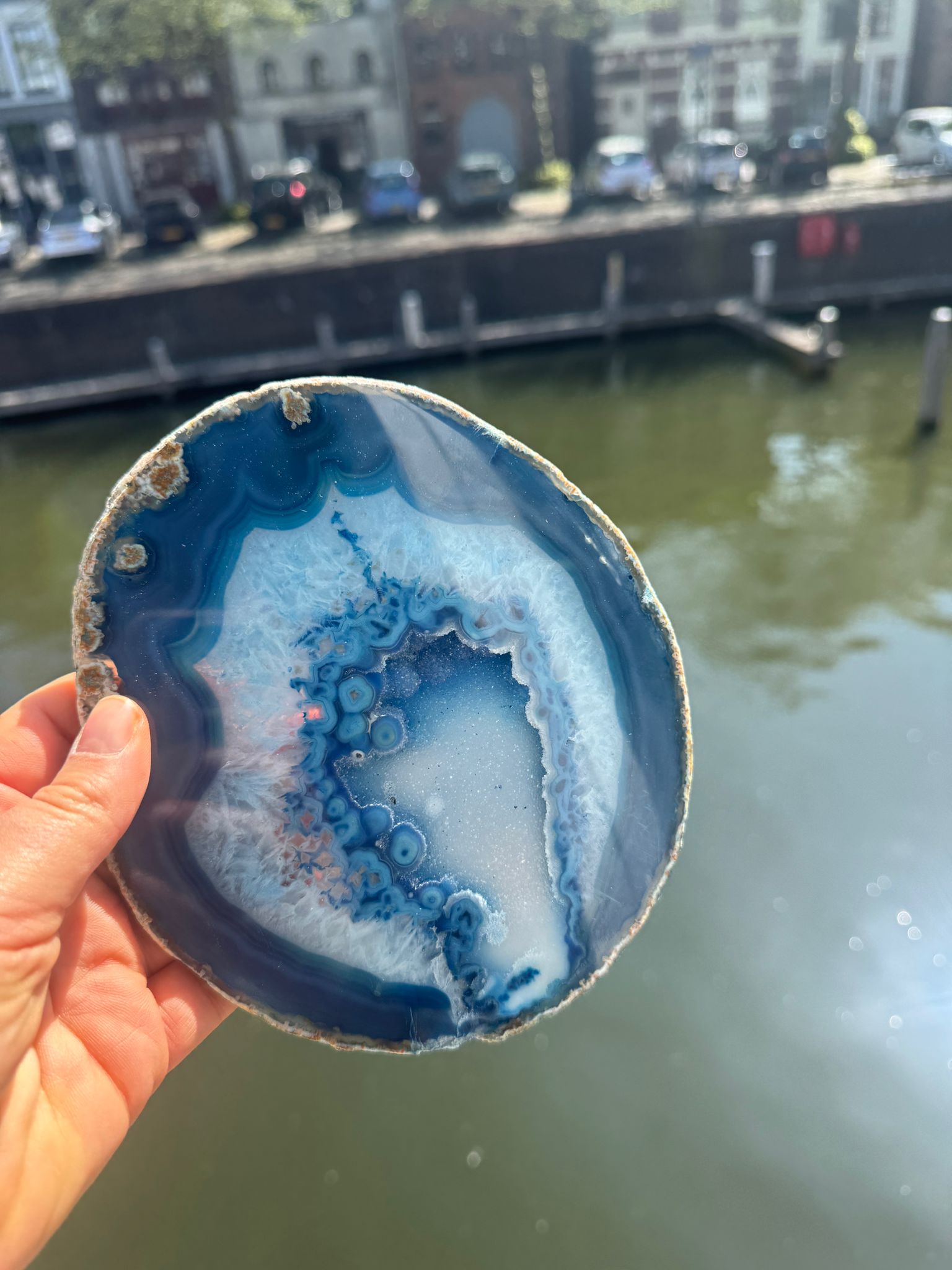 💙 Agaatschijf blauw 💙